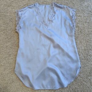 Vintage Light Purple Lace Trim Top